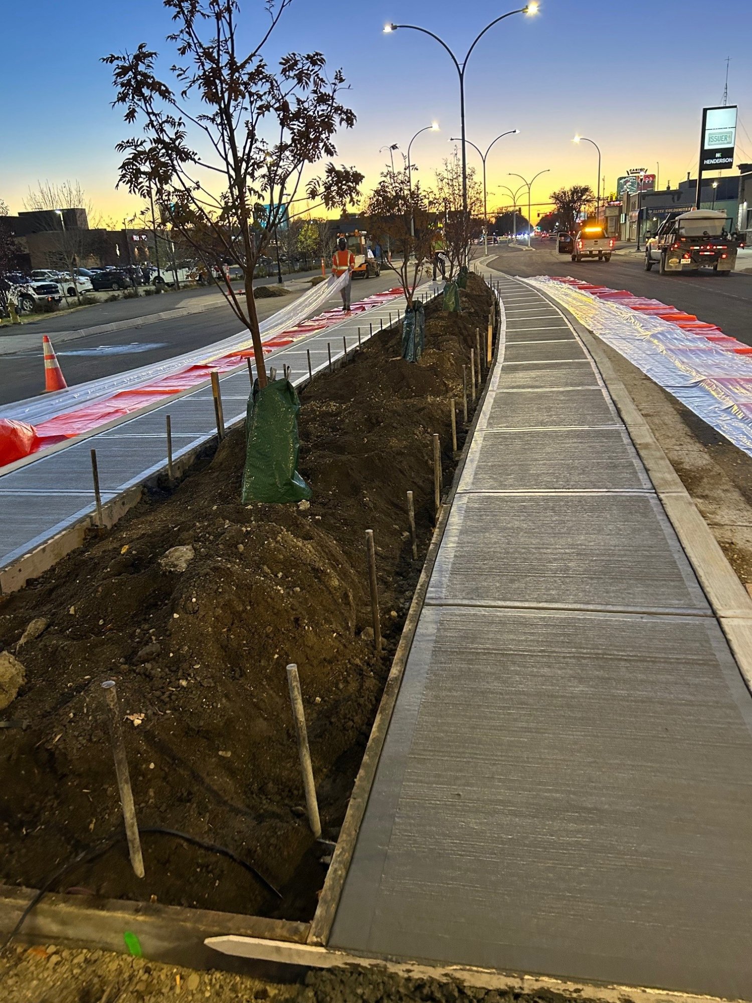 Night concrete work